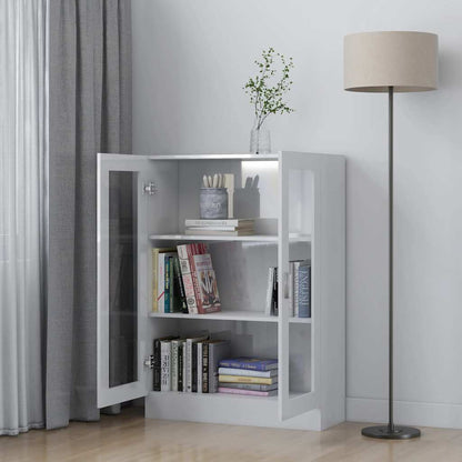 Armadietto Vetrina Bianco Lucido 82,5x30,5x115 cm Multistrato