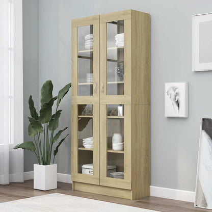 Armadietto Vetrina Rovere Sonoma 82,5x30,5x185,5 cm Multistrato