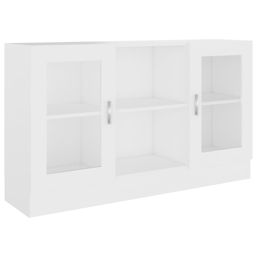 Armadietto con Vetrina Bianco 120x30,5x70 cm Legno Multistrato