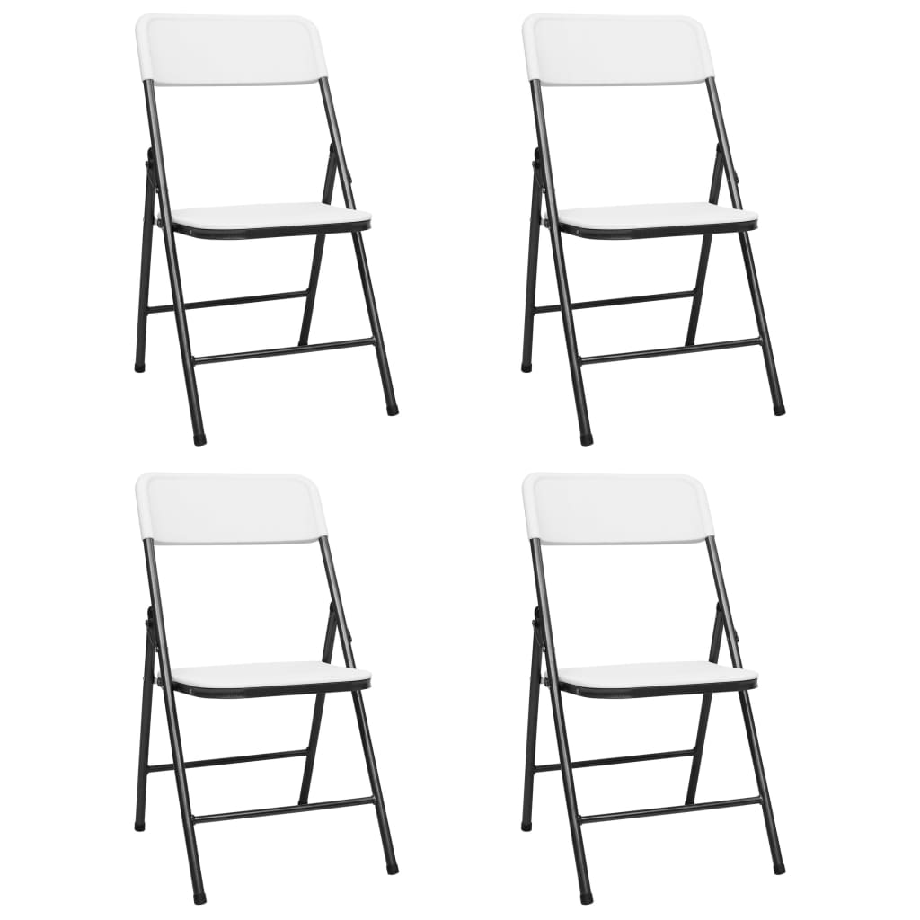 Sedie da Giardino Pieghevoli 4 pz in HDPE Bianco