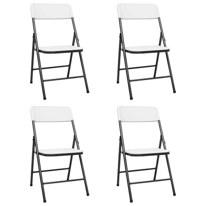 Sedie da Giardino Pieghevoli 4 pz in HDPE Bianco