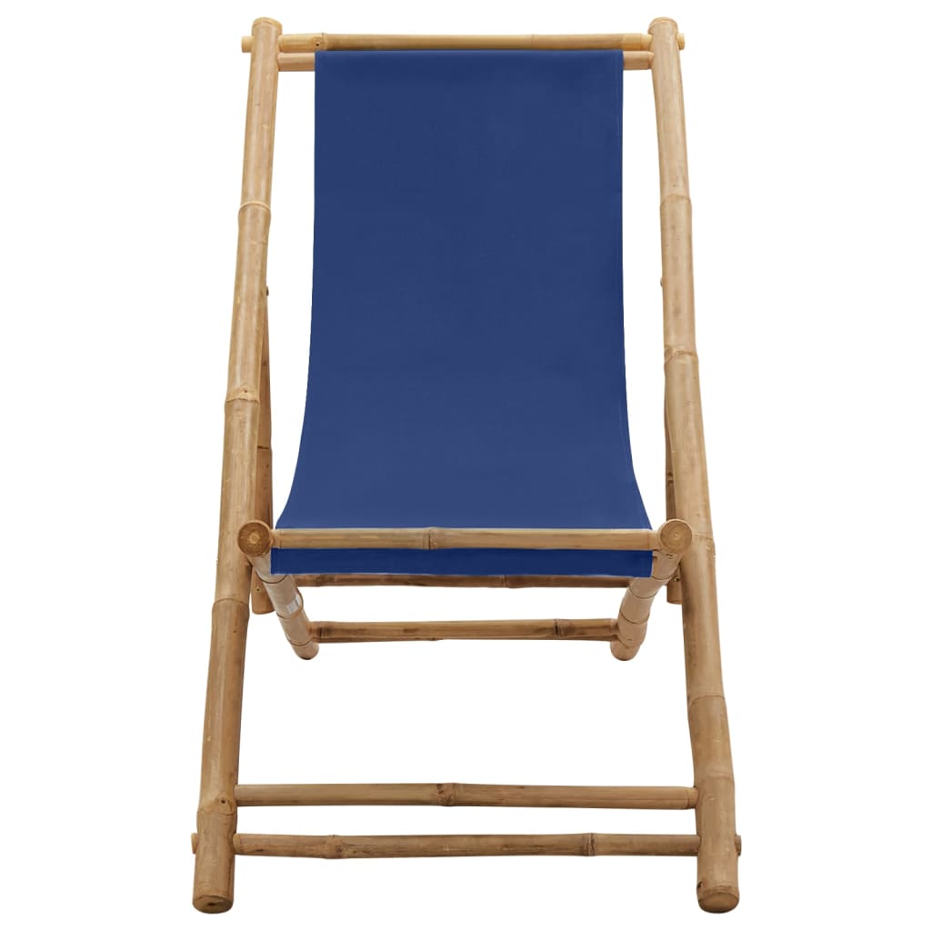 Sedia a Sdraio in BambÃ¹ e Tela Blu Marino