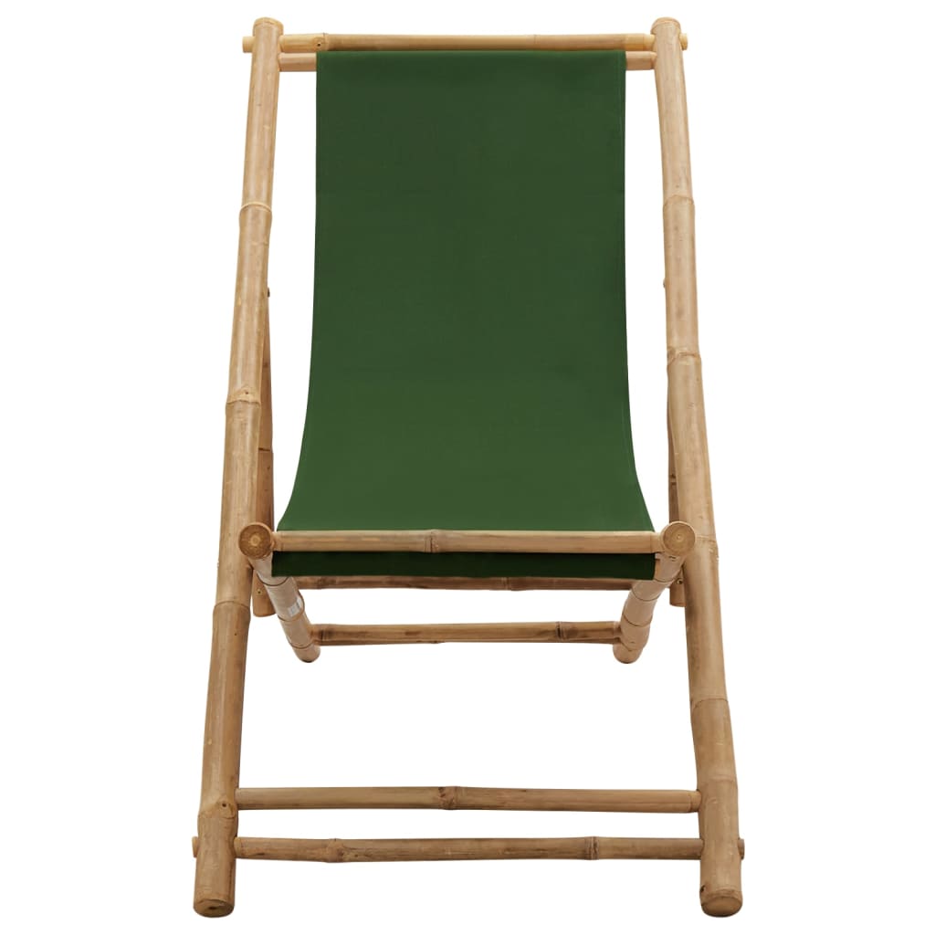Sedia a Sdraio in BambÃ¹ e Tela Verde