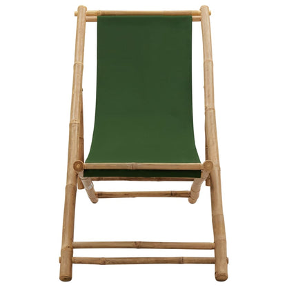 Sedia a Sdraio in BambÃ¹ e Tela Verde