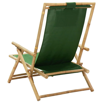 Sedia Relax Reclinabile Verde in BambÃƒÂ¹ e Tessuto