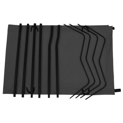 Lettino da Campeggio 180x60x19cm Tessuto Oxford e Acciaio Nero