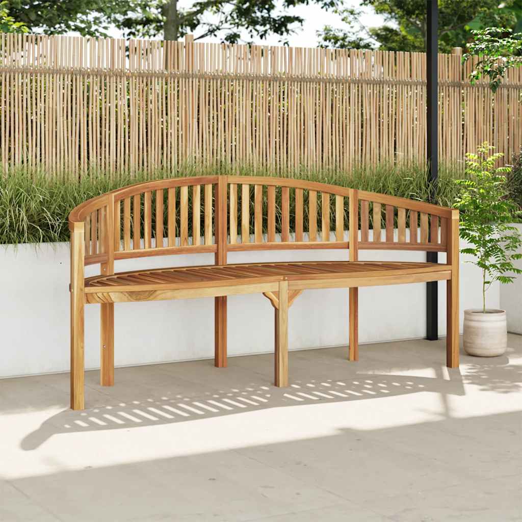 Panchina a Forma di Banana 180 cm in Legno Massello di Teak