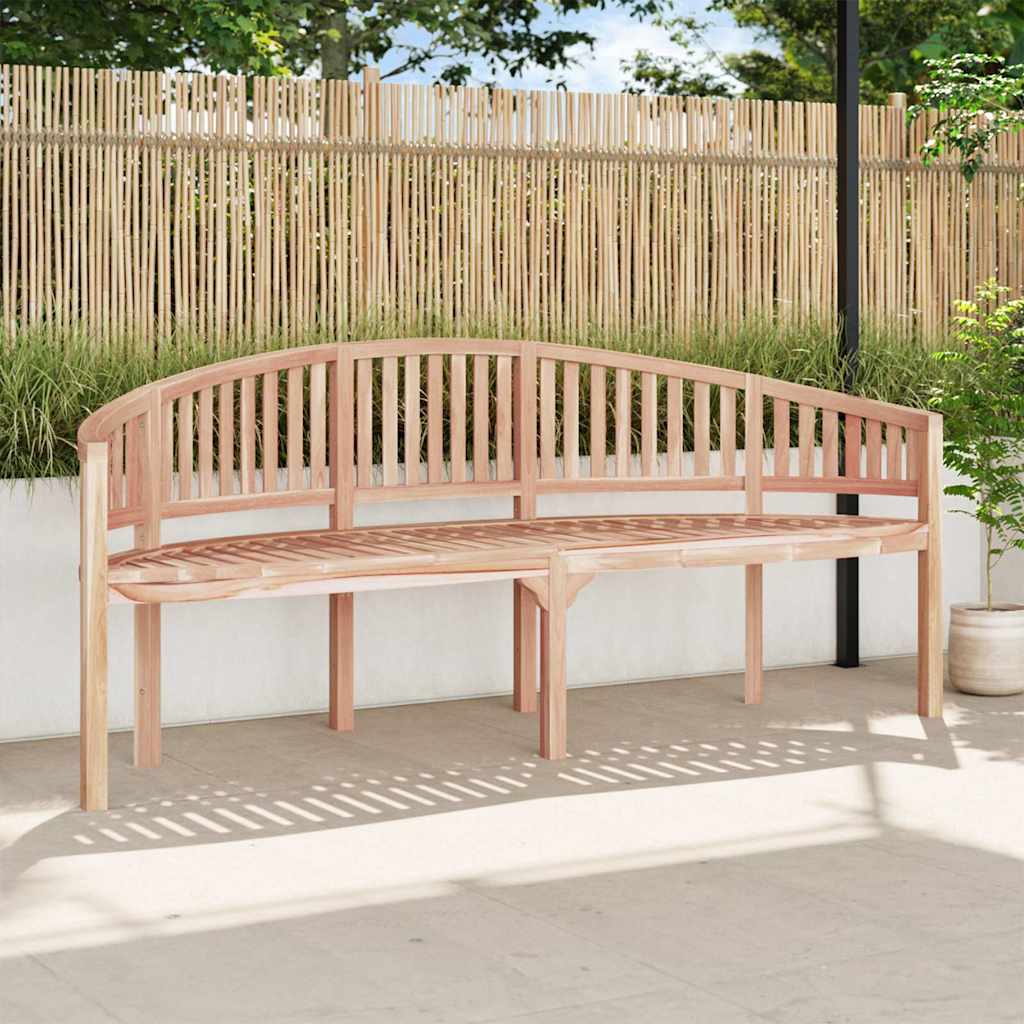 Panchina a Forma di Banana 200 cm in Legno Massello di Teak
