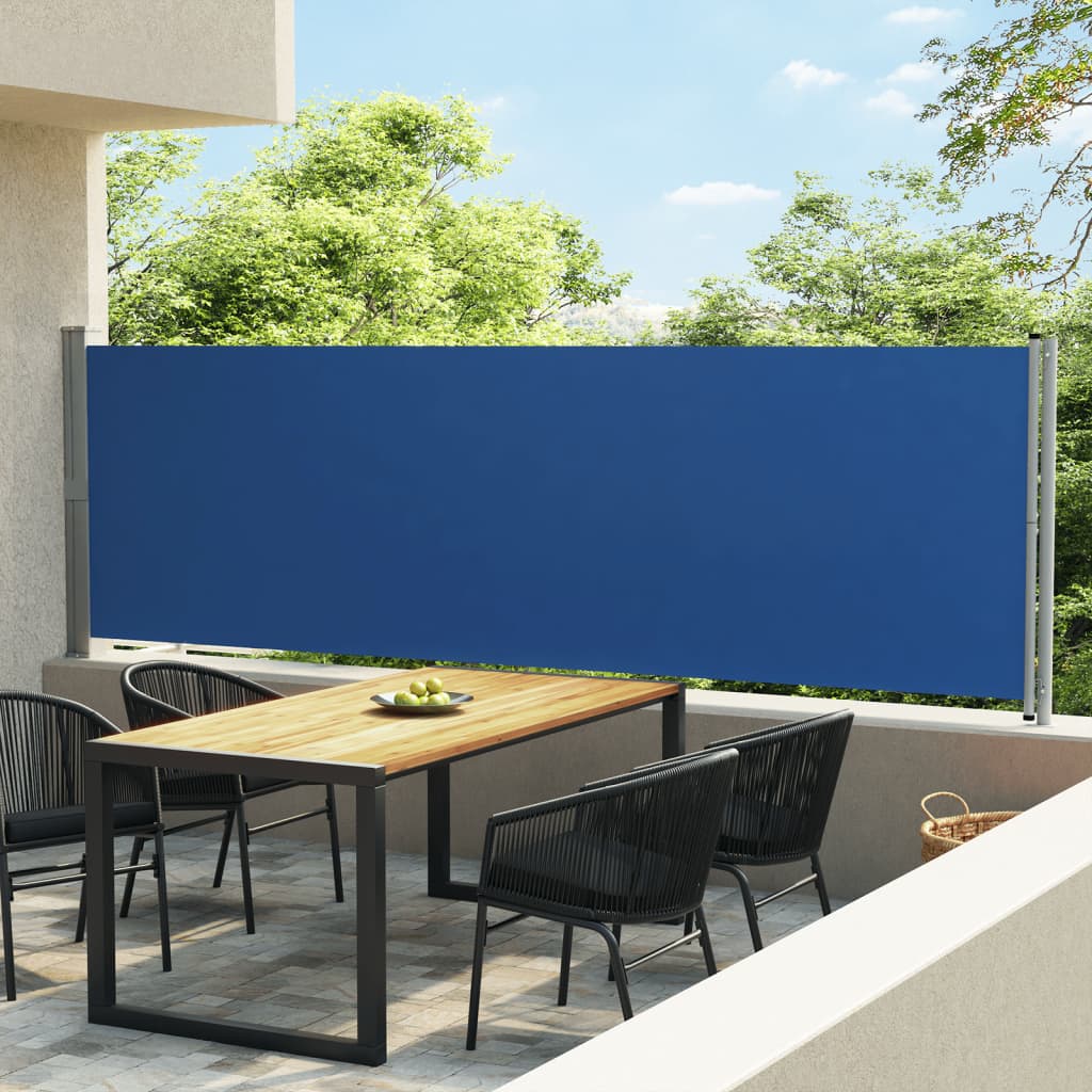 Tenda Laterale Retrattile per Patio 140x600 cm Blu