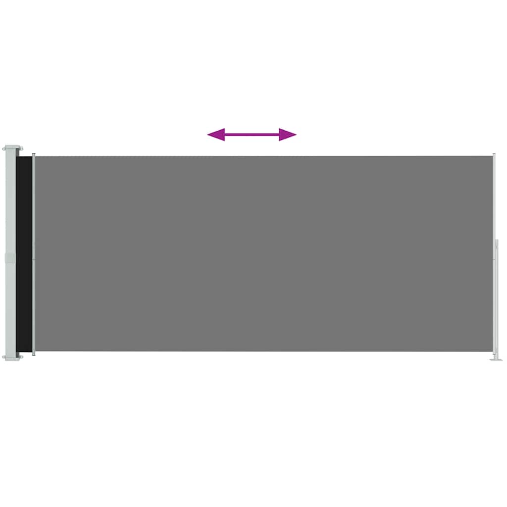 Tenda Laterale Retrattile per Patio 200x500 cm Nera