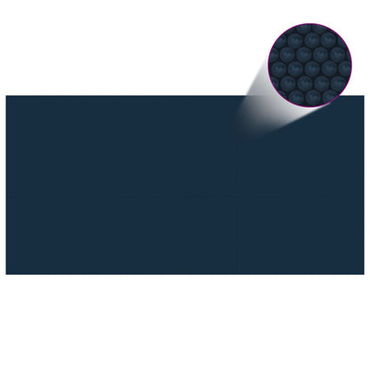 Pellicola Galleggiante Solare PE Piscina 732x366 cm Nero e Blu