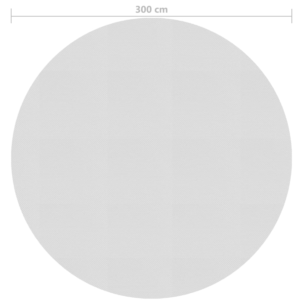 Pellicola Galleggiante Solare PE Piscina 300 cm Grigia