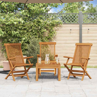 Sedie da Giardino 3pz in Legno Massello di Teak