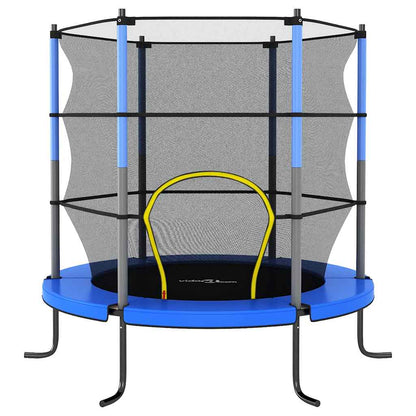 Set Trampolino con Rete di Sicurezza Rotondo 140x160 cm Blue