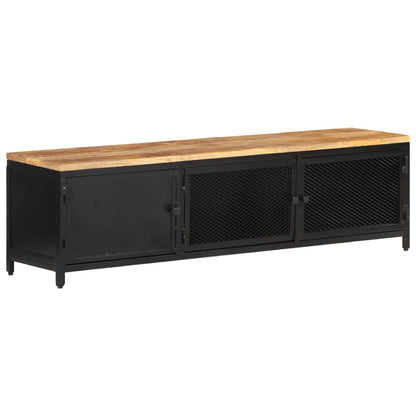 Mobile Porta TV 130x30x37 cm in Legno Massello di Mango Grezzo