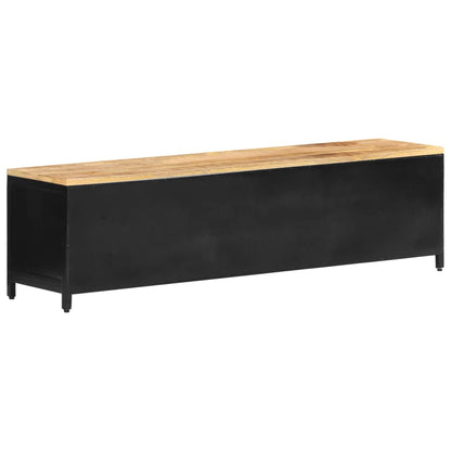 Mobile Porta TV 130x30x37 cm in Legno Massello di Mango Grezzo