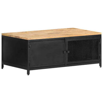 Tavolino da Salotto 90x50x37 cm Legno Massello di Mango Grezzo
