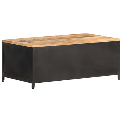 Tavolino da Salotto 90x50x37 cm Legno Massello di Mango Grezzo