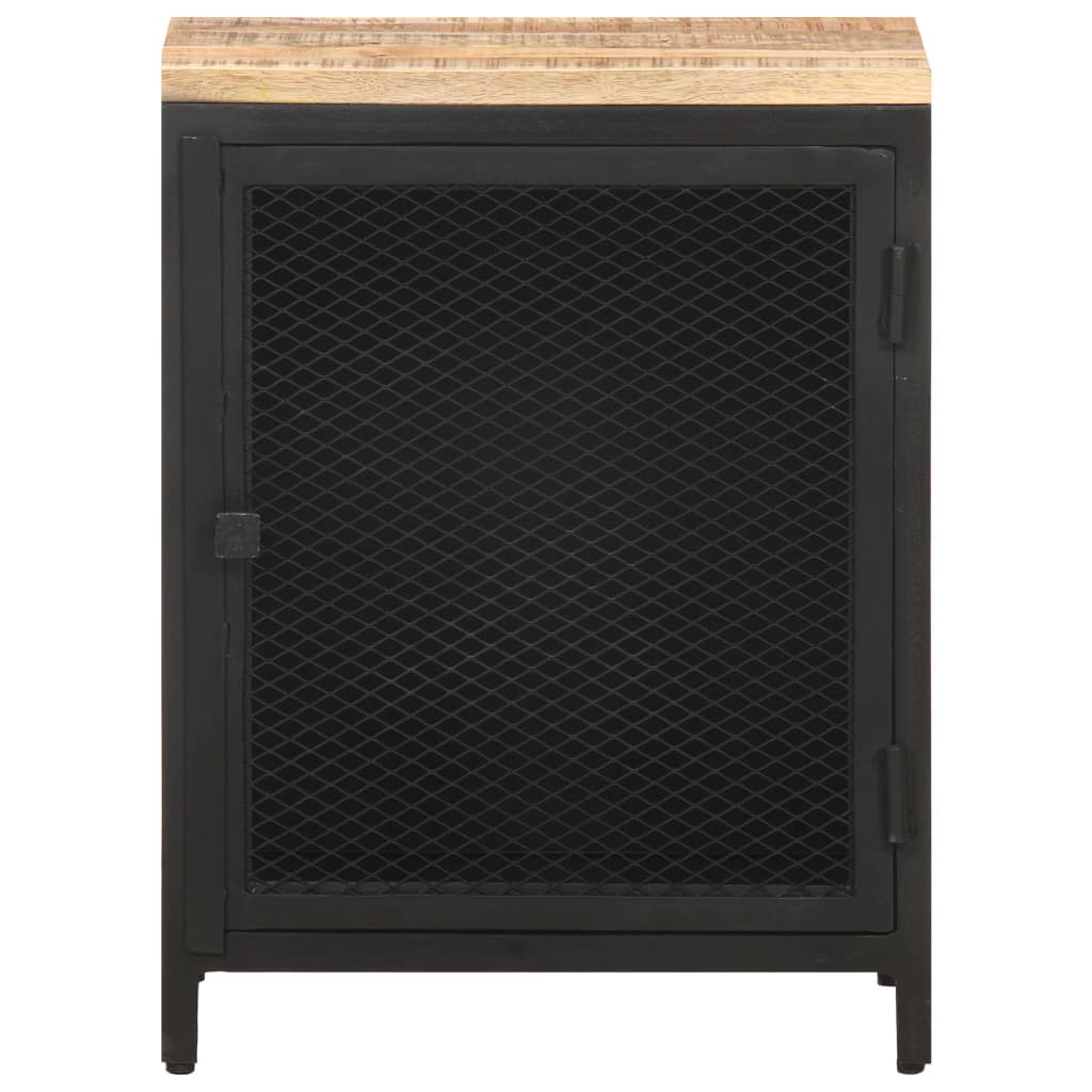 Comodino 40x30x53 cm in Legno Massello di Mango Grezzo