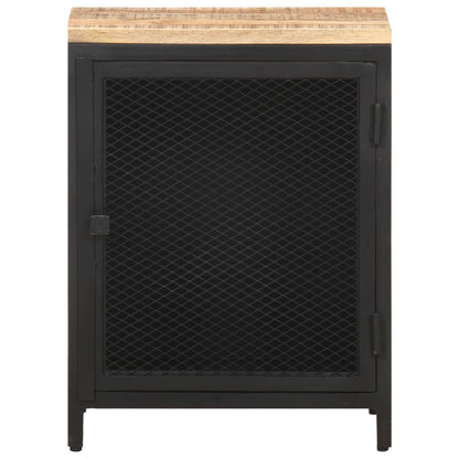 Comodino 40x30x53 cm in Legno Massello di Mango Grezzo