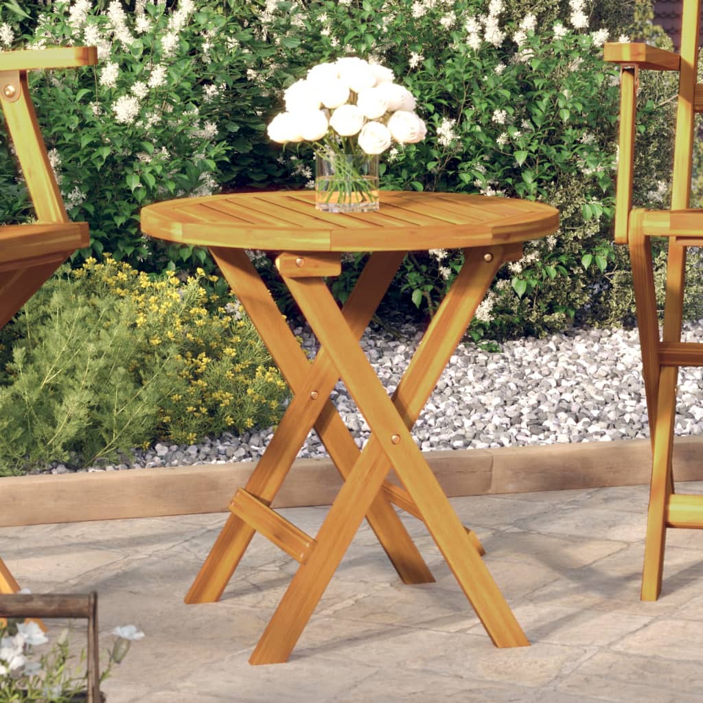 Tavolo da Bistrot Ã˜46x47 cm in Legno Massello di Acacia