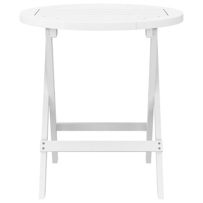 Tavolo da Giardino Pieghevole Bianco Ã˜ 46 cm Massello di Acacia