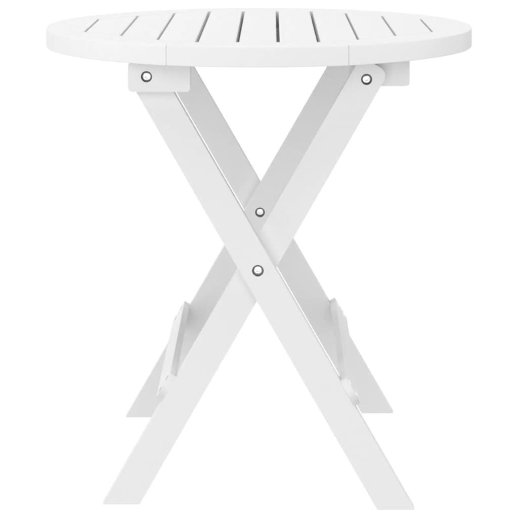 Tavolo da Giardino Pieghevole Bianco Ã˜ 46 cm Massello di Acacia