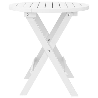 Tavolo da Giardino Pieghevole Bianco Ã˜ 46 cm Massello di Acacia