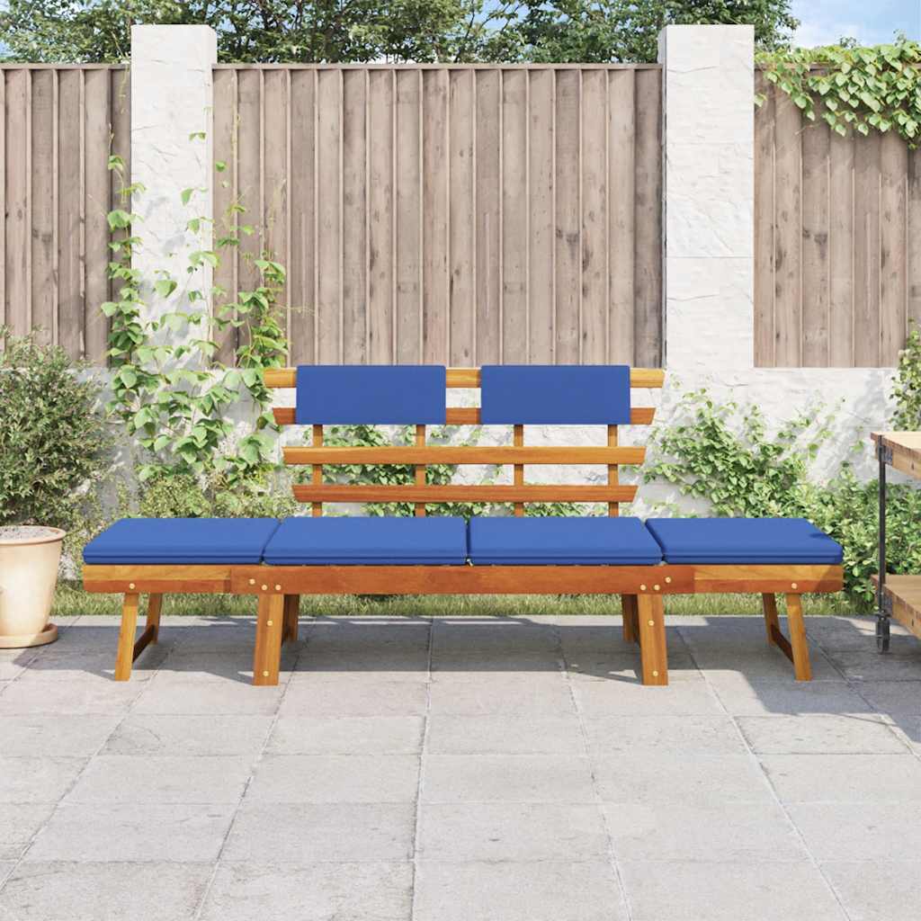Panca da Giardino Cuscini 2-in-1 190 cm Legno Massello d'Acacia