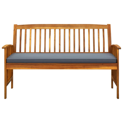 Panchina da Giardino con Cuscino 147cm Legno Massello di Acacia