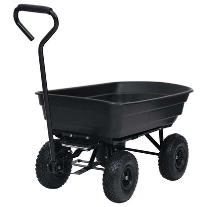 Carrello Manuale Ribaltabile da Giardino 300 kg 75 L Nero
