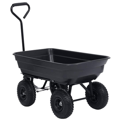 Carrello Manuale Ribaltabile da Giardino 300 kg 75 L Nero