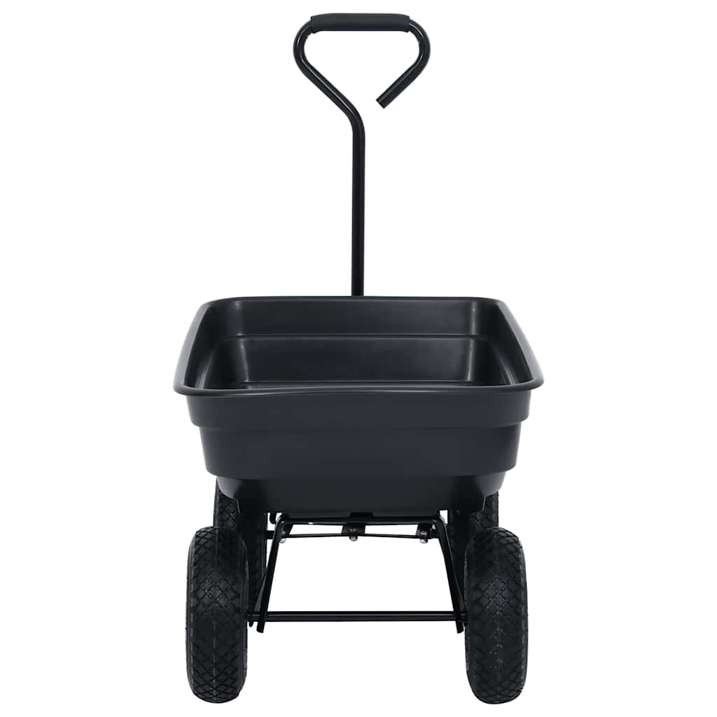 Carrello Manuale Ribaltabile da Giardino 300 kg 75 L Nero