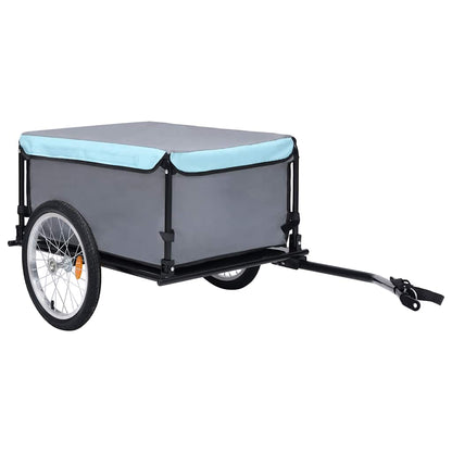 Rimorchio da Bici Nero e Blu 65 kg