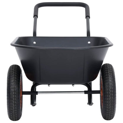 Carriola Nero e Arancione 140x63x65 cm 78 L 100 kg