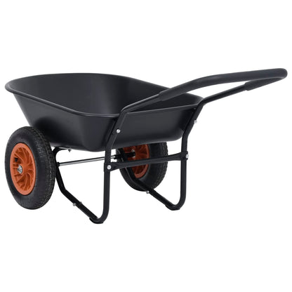 Carriola Nero e Arancione 140x63x65 cm 78 L 100 kg