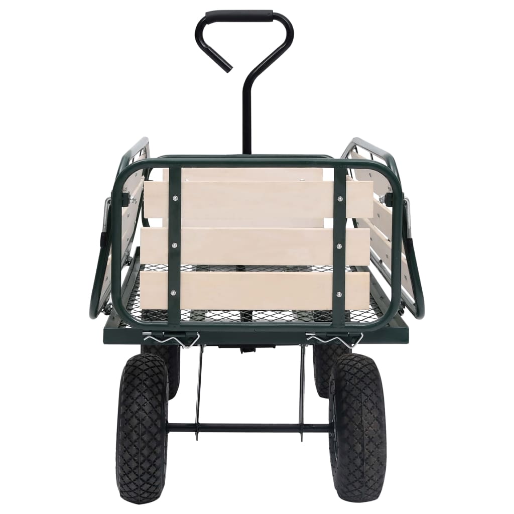 Carrello a Mano da Giardino in Metallo e Legno 250 kg