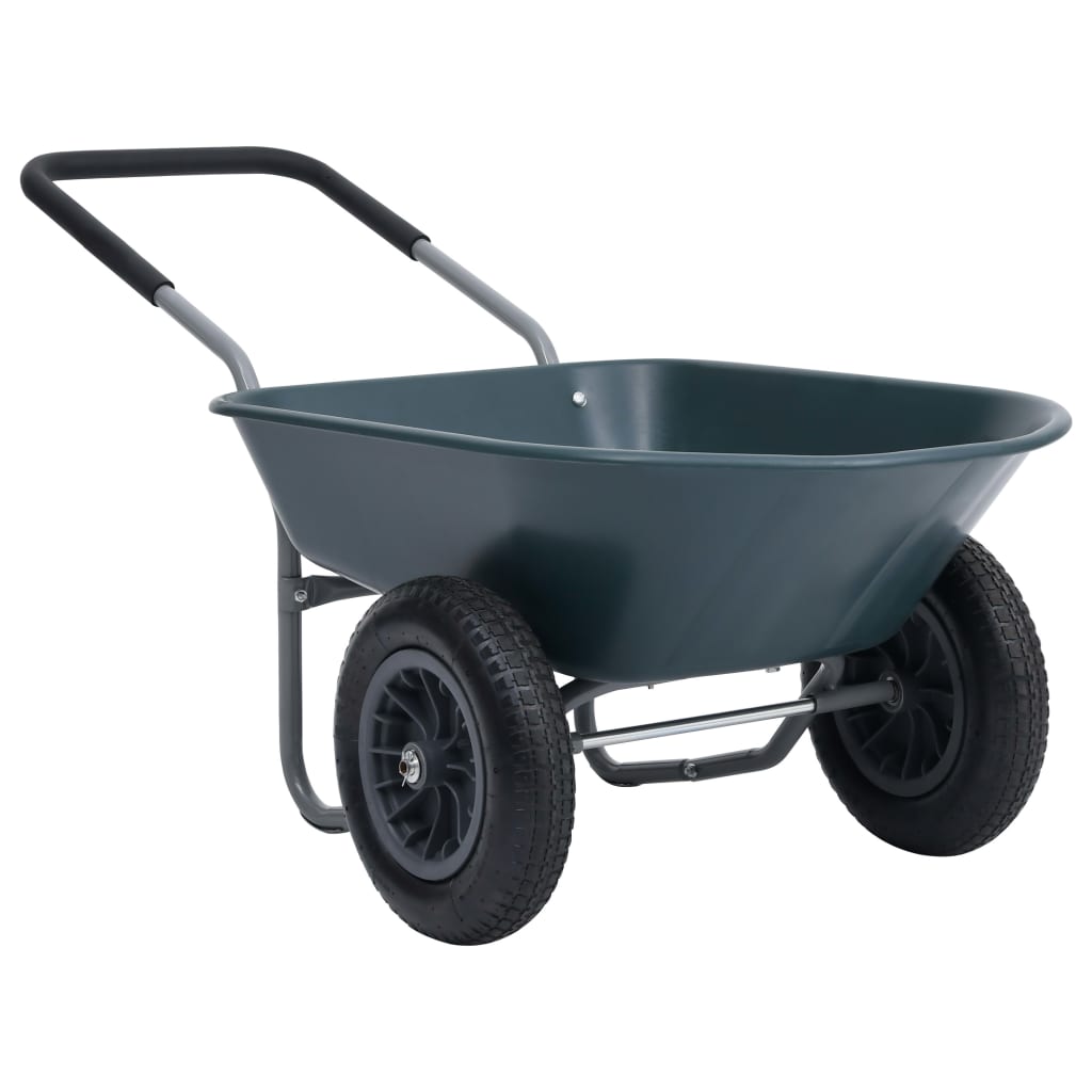 Carriola Verde e Grigio 140x63x65 cm 78 L 100 kg