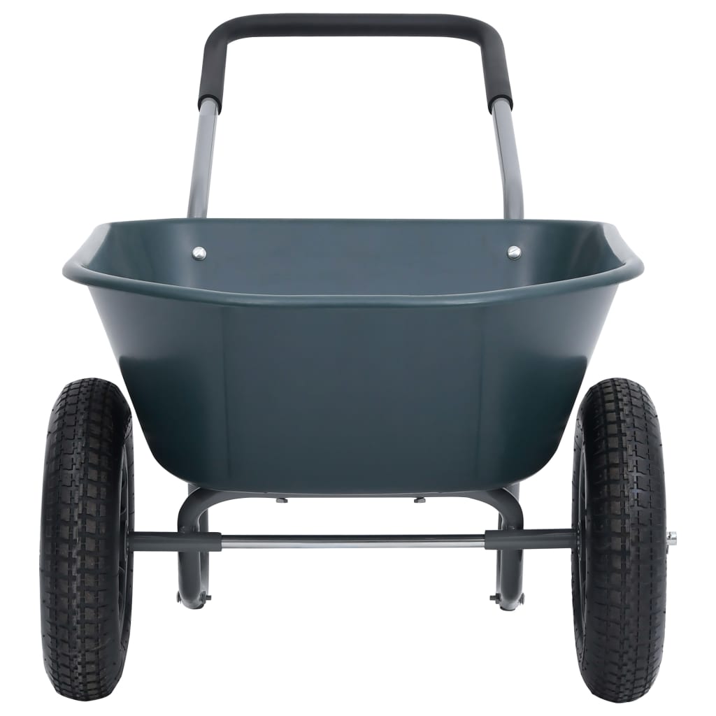 Carriola Verde e Grigio 140x63x65 cm 78 L 100 kg