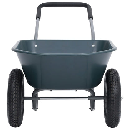 Carriola Verde e Grigio 140x63x65 cm 78 L 100 kg