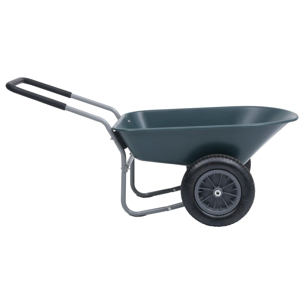 Carriola Verde e Grigio 140x63x65 cm 78 L 100 kg