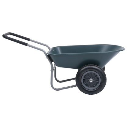 Carriola Verde e Grigio 140x63x65 cm 78 L 100 kg