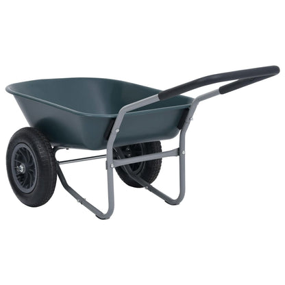 Carriola Verde e Grigio 140x63x65 cm 78 L 100 kg