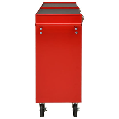 Carrello Portautensili con 10 Cassetti in Acciaio Rosso