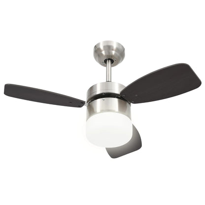 Ventilatore Soffitto con Luce e Telecomando 76 cm Marrone Scuro