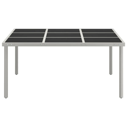Tavolo da Giardino 170x170x74,5 cm in Vetro e Acciaio