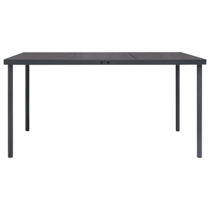 Tavolo da Pranzo per Esterni Antracite 150x90x74 cm in Acciaio