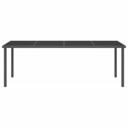 Tavolo da Pranzo Esterni Antracite 220x90x75 cm Acciaio e Vetro