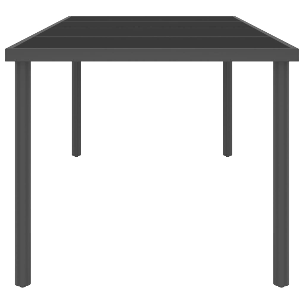 Tavolo da Pranzo Esterni Antracite 220x90x75 cm Acciaio e Vetro