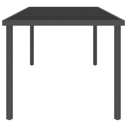 Tavolo da Pranzo Esterni Antracite 220x90x75 cm Acciaio e Vetro